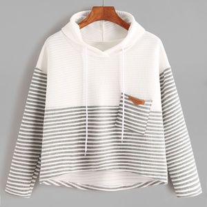 CONTRAST STRIPED HOODIE